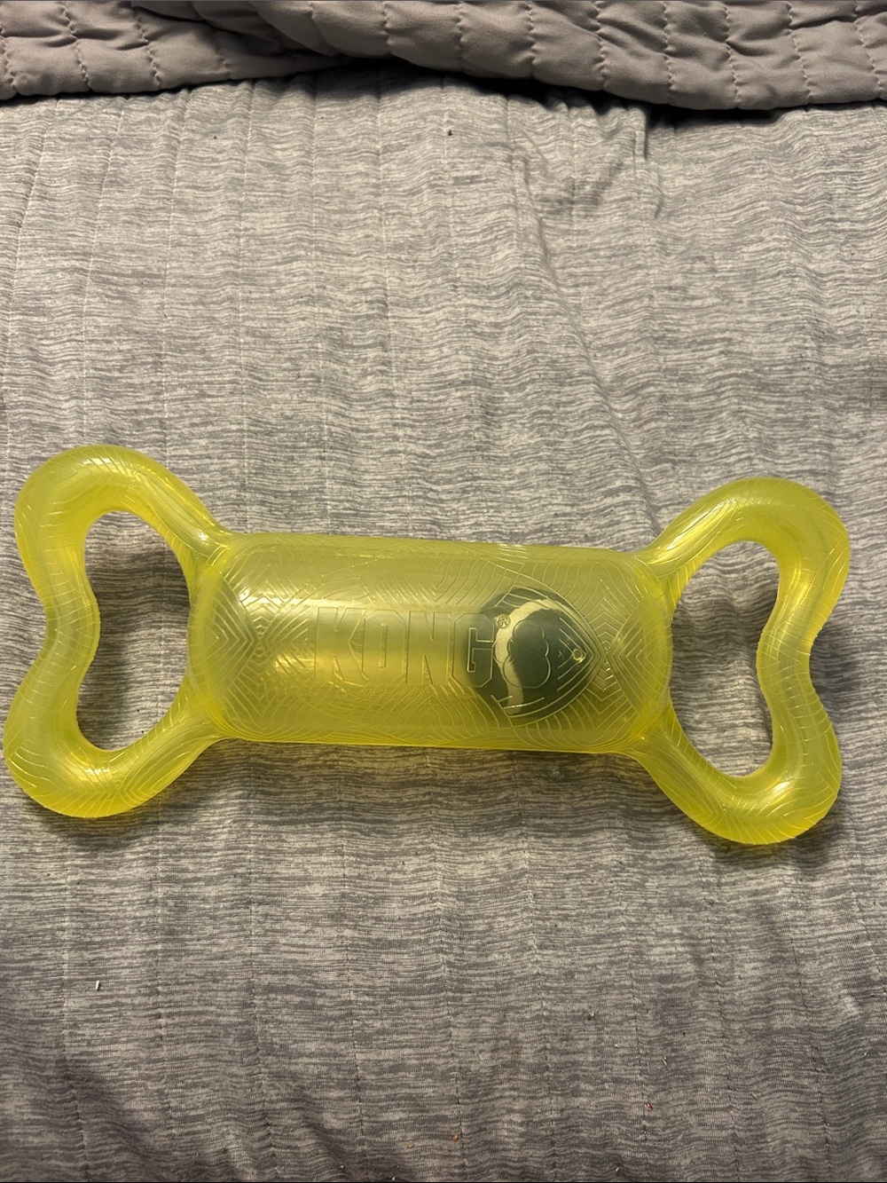 KONG Translucent Yellow Dual-Handle Chew Tug Toy